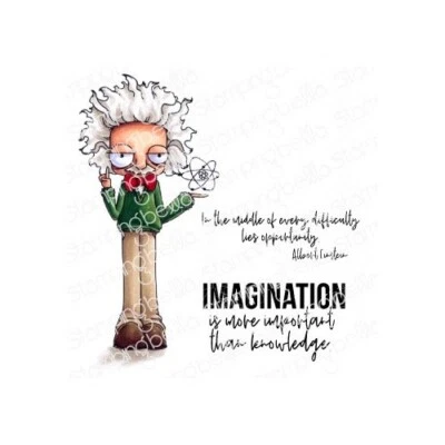 ODDBALL ALBERT-Stamping Bella Cling Rubber Stamp-Craft-Card Making-Einstein - Image 1 of 4