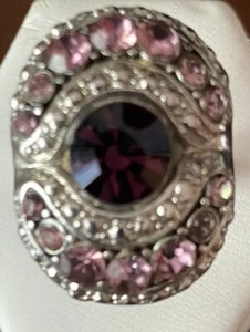 Vintage 90er Jahre Strass Ring verstellbar  - Bild 1 von 6