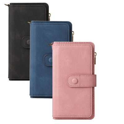 Zipper PU Leather Card Wallet Phone Case for Samsung S25 S24 FE A06 A16 A55 A25 - Image 1 of 4