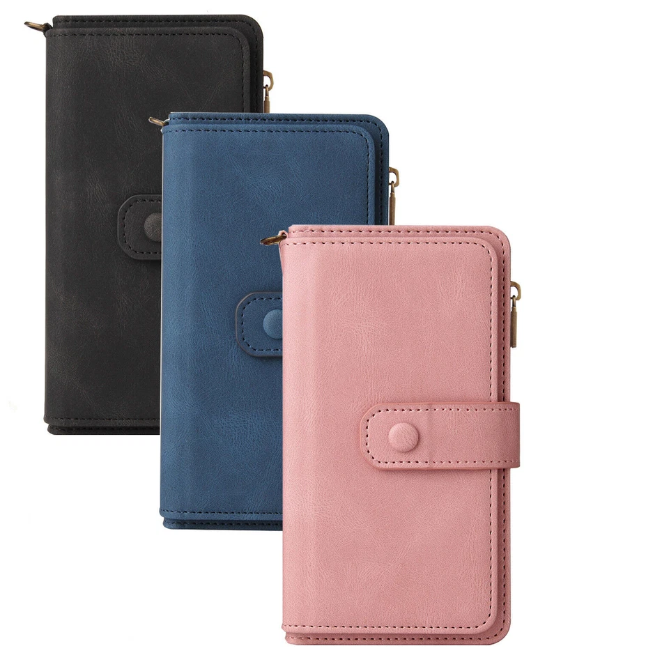 Zipper PU Leather Card Wallet Phone Case for Samsung S25 S24 FE A06 A16 A55 A25 - Image 1 of 4
