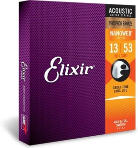 Guitar Strings Acoustic Elixir 16102 Medium Phosphor Bronze with NANOWEB 13-56 - Foto 1 di 1