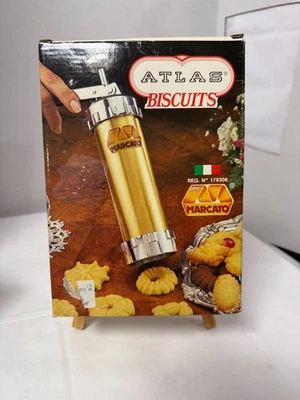 Marcato Atlas Biscuit Cookie Press w/ Discs Vintage Italy Original Box Unused - Image 1 of 3
