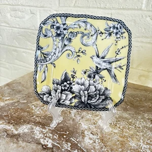 222 QUINTO Platos de Ensalada Adelaida Amarillo Floral Gris Pájaro China Medición 6.5" - Imagen 1 de 3
