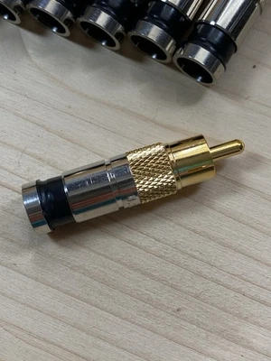 PRICE DROP!!   10+ PCS: RCA RG6 Compression Connectors Gold Plated RARE NEW  - Image 1 of 4