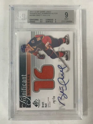 Brett Hull SP Game Used Significant Numbers Memorabilia /16 Psa Graded Auto - Image 1 of 2