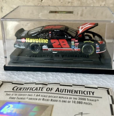 Coche Ricky Rudd #28 Texaco Havoline 2000 1/24 con estuche Revell edición limitada certificado de autenticidad Foto 1 de 4