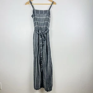 O’Neill Jumpsuit Damen XS gerades Bein grau Streifen Leinenmischung Strand Urlaub - Bild 1 von 11