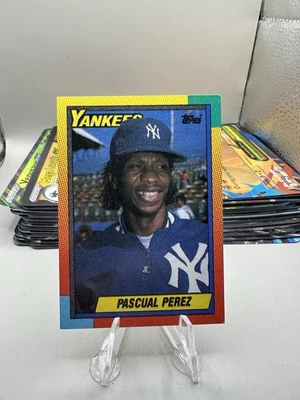 1990 Topps Traded - Pascual Perez #91T Factory Set White Back - Image 1 of 2