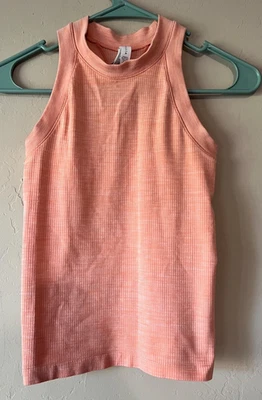Camiseta sin mangas Athleta Renew Seamless Racerback en Sunset Glow Spacedye Heather XS Foto 1 de 4
