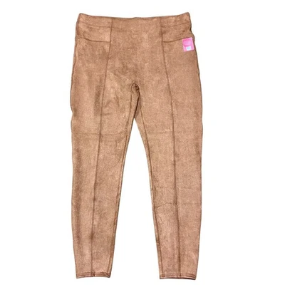 Leggings SPANX de camurça sintética alta 3X marrom caramelo cintura alta nova com etiquetas - Imagem 1 de 4