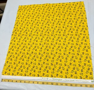 Tossed Floral Bright Yellow Print Fabric Denyse Schmidt 20 1/2" x 43" - Picture 1 of 2