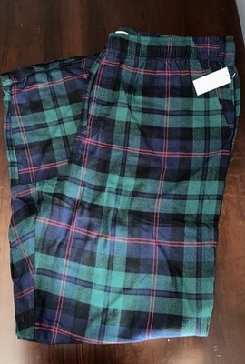 NWT Old Navy Green Blue Plaid Flannel Pajama Pants Sleep Men's size Large - Image 1 of 2