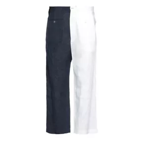 DOLCE AND GABBANA MEN TWO TONE HIGH WAIST LINEN CROPPED TROUSERS SIZE IT48. BNWT - Picture 1 of 24