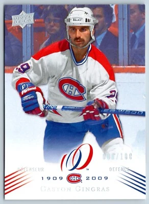 GASTON GINGRAS  2008-09 CENTENNIAL MONTREAL CANADIENS NO 100  08/100  93923 - Image 1 of 2