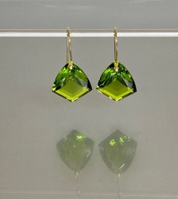 Peridoto Orecchino 925 Argento Sterling Verde Aquilone Pendenti Regalo per Lei - Immagine 1 di 4
