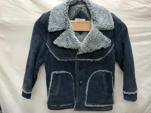 VTG Gras Blue Split Cowhide Leather Western Rancher Coat Jacket M 38 style 3460 - Picture 1 of 8