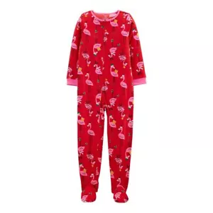 Carters Einteiler Weihnachten Flamingo Fuß Schlafanzug Pyjama 8 - 10 - 12 - 14 Neu mit Etikett - Bild 1 von 2