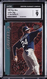 1997 FLEER ULTRA LEATHER SHOP #1 KEN GRIFFEY,  JR. CGC 9 - Picture 1 of 2