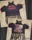 Vintage Iron Maiden Run To The Hills Custom Chopped T-shirt Top Sz S Women' 2004