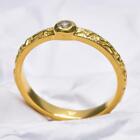 Diamond Ring size 7 Gold Vermeil Sterling Silver 2.25g Genuine Natural 0.08 ct 