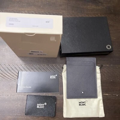 MONTBLANC Sartorial 4cc Tarjetero Identificación Cuero Gris (4.75"x3.50") 128595 Foto 1 de 4