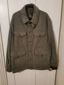 Polo Ralph Lauren Jacket Field Coat Grey Flannel Wool Vintage Military Men's XL - Picture 1 of 4