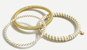 J. CREW WRAPPED BANGLE SET BRACELET ONE SIZE WHITE NWT  - Picture 1 of 3