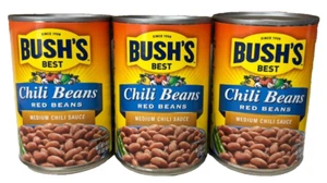 Bush's Best Chili Beans Red Beans in Medium Chili Sauce 16 oz (3 Pack) - Picture 1 of 1