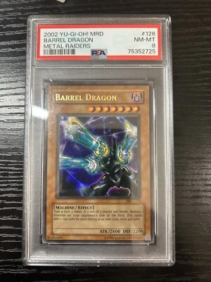 Yugioh PSA 8 Barrel Dragon MRD-126 2002 Original Unlimited Ultra Rare - Image 1 of 2