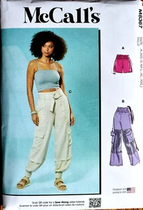 MCCALLS PATTERN 8367 PANTS  SHORTS  MISSES SIZES XSM SM MD LG  XL  XXL UNCUT NEW - Foto 1 di 2