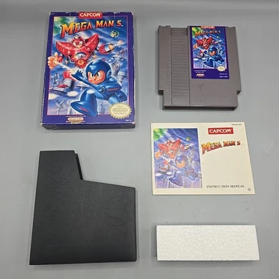Mega Man 5 (Nintendo Entertainment System NES) CIB Complete With Manual  - Image 1 of 4
