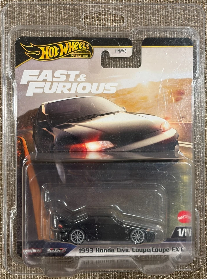 Hot Wheels Premium Fast & Furious 1993 HONDA CIVIC COUPE EX EJ1 JBL90 1 64