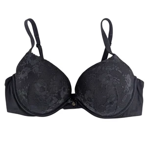 Sujetador push up Body by Victoria's Secret para mujer talla 38D negro floral encaje acolchado - Imagen 1 de 4