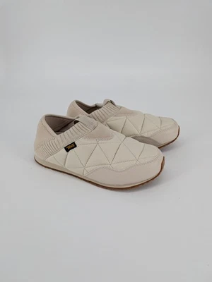 Teva ember slippers women's 8 quilted shoe slip on ivory white comfort camping - Image 1 of 4