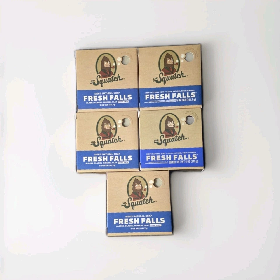 Dr. Squatch 5 oz. Fresh Falls Bar Soap (LOT OF 5) FREE SHIPPING GREAT X MAS GIFT - Image 1 of 1