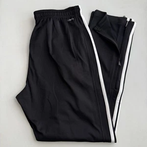 Adidas Pantalones de Pista Para Hombre L Negro Rayas Climalite Chándal Tobillo Cremallera Atletismo - Imagen 1 de 9