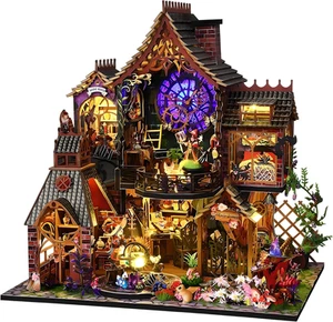 ALITAAU DIY Miniature House Kit, Enchanted Gothic 3D Wooden Puzzle Bookshelf ... - Picture 1 of 15