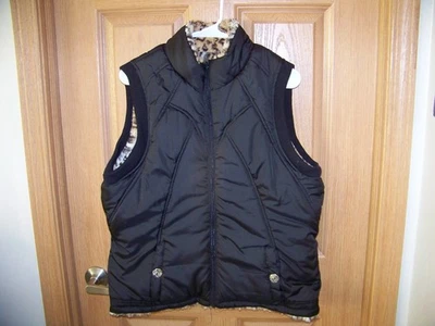 Mujer KC Collections Reversible Cremallera Frontal Negro/Imal Estampado Chaleco Chaqueta XL Limpio Foto 1 de 4