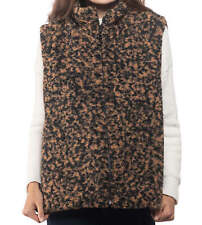 Toddler Girls Faux Fur Vest Cardigan Leopard Print Thick Waistcoat Tan S/M