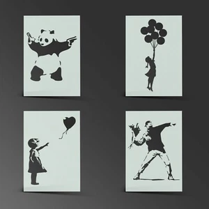 Plantilla Banksy Mylar Hoja Pintura Arte de Pared Artesanía Aerógrafo 190 Micras - Imagen 1 de 26