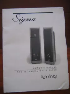 Infinity IRS Speaker Sigma Manual with White Paper ORIGINAL - English and French - Picture 1 of 3