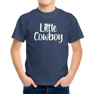 Cute Fun Toddler Kids Youth T-shirt Printed Little Cowboy Western Cowboy Boy - Picture 1 of 15