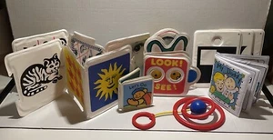 Vintage 1980's Johnson & Johnson Playskool Soft Vinyl Baby Books Toys Lot of 7 - Picture 1 of 16