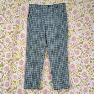Vintage High Waisted Trousers Check Size 14/16 Mom Loose Fit Jeans Lightweight - Picture 1 of 6