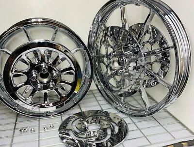 Harley WHEELS SOFTAIL Low Rider S FXLRS Chrome PULLEY ROTORS 2020 -23 EXCHANGE - Image 1 of 4