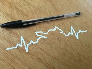 Calcomanía Heartbeat para motocicleta - (blanca) - vendedor del Reino Unido - Imagen 1 de 1