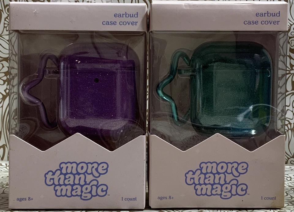 Girls Glitter Purple More Than Magic Earbud Air Pods Case Cover 1srt and 2nd Gen