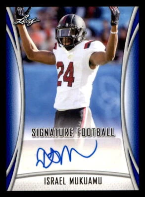 2021 Leaf Draft AUTO Blue #BAIM1 Israel Mukuamu (ref 225031) - Image 1 of 2