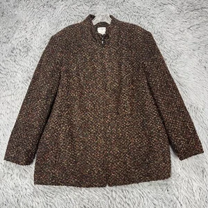 VIntage Liz Baker Full Zip Jacket Women's Plus 20W Colorful Boucle 80's Artsy - Picture 1 of 9