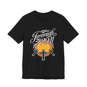 Christian Shirt, Jeremiah 29, Unisex Faith Cross T-Shirt, Scripture Shirt - Picture 1 of 14